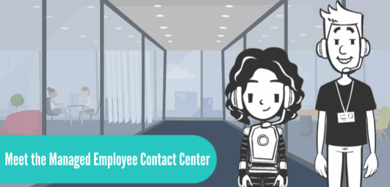 The Contact Center module with the avatar Carl.